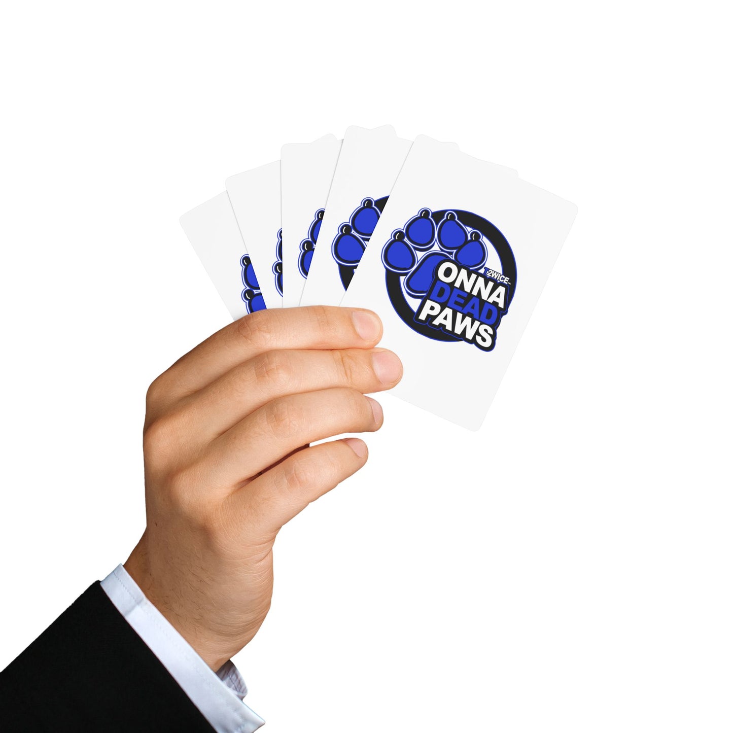 Onna Dead Paws White and Blue  Playing Cards