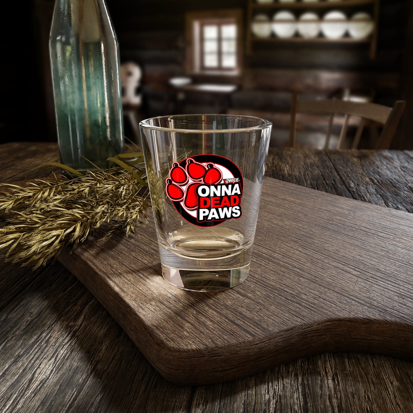 Onna Dead Paws Shot Glass in Red