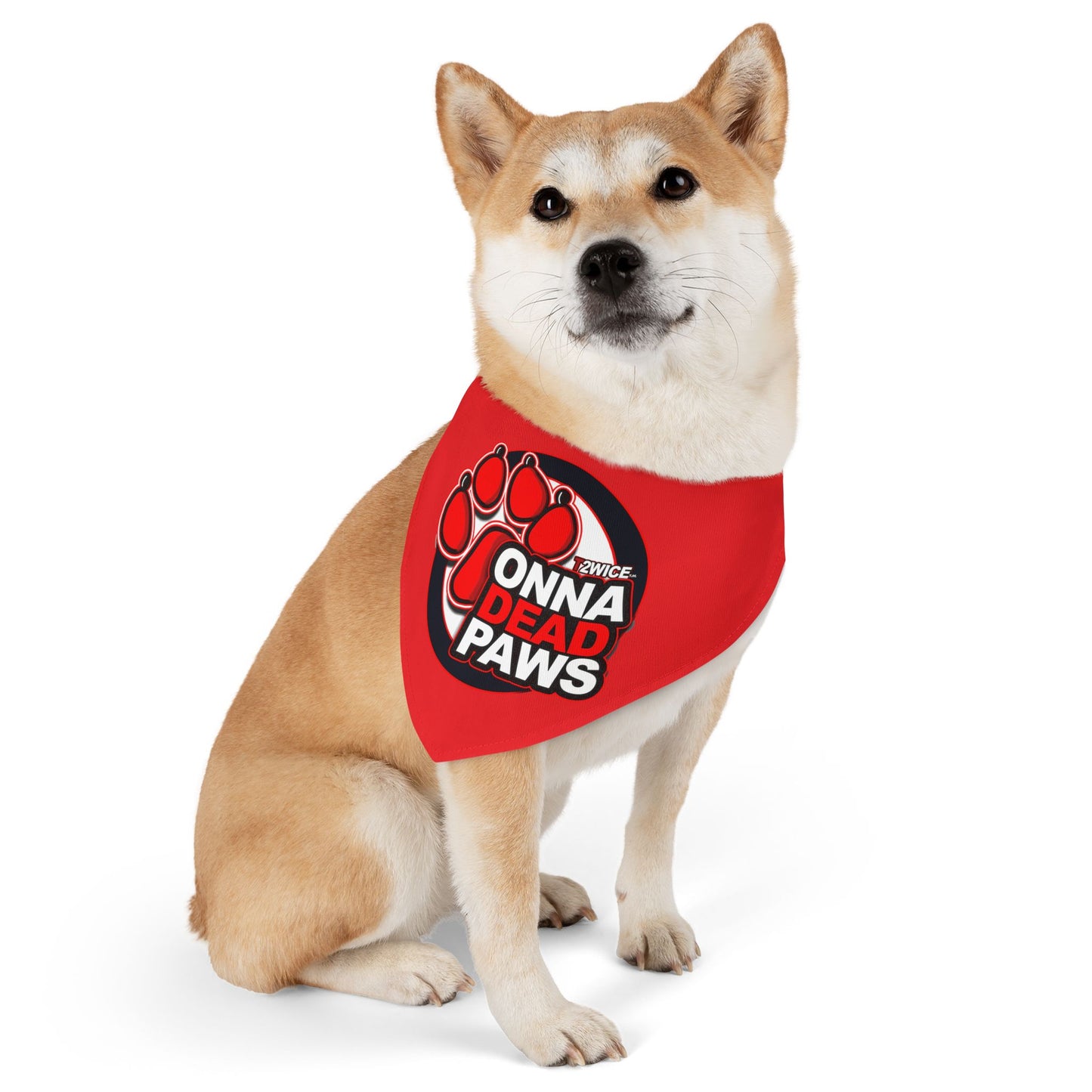 Dead Paws All Red Pet Bandana Collar