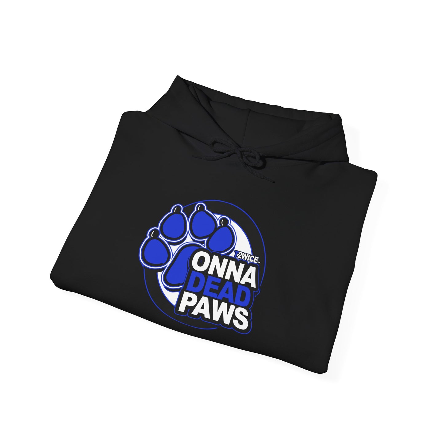 Classic Dead Paws Blue Logo  Hooded Sweatshirt