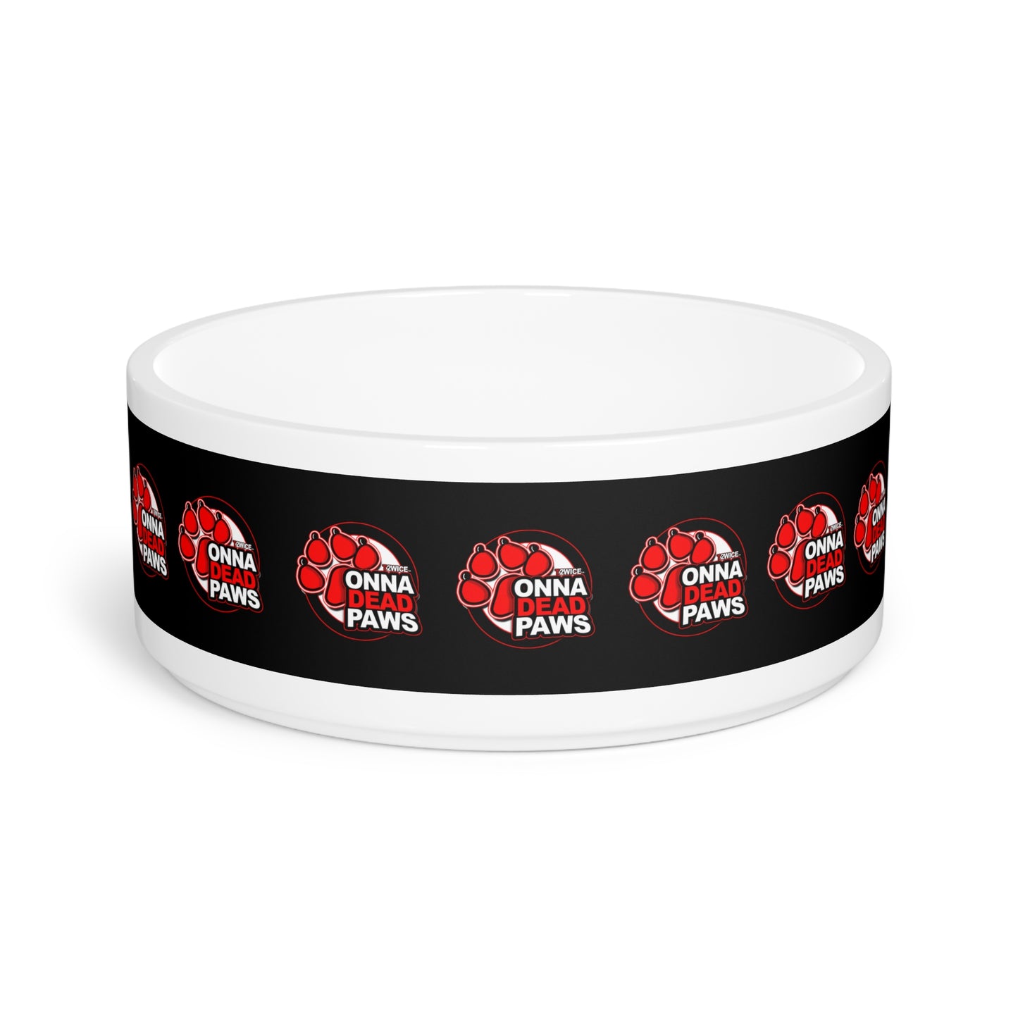 Dead Paws Black and Red Pet Bowl