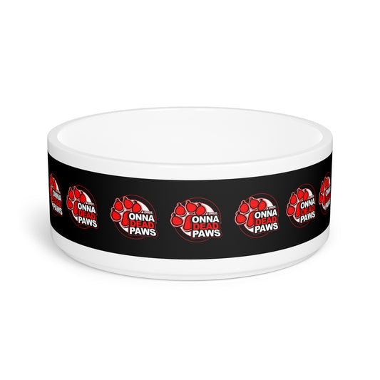 Dead Paws Black and Red Pet Bowl