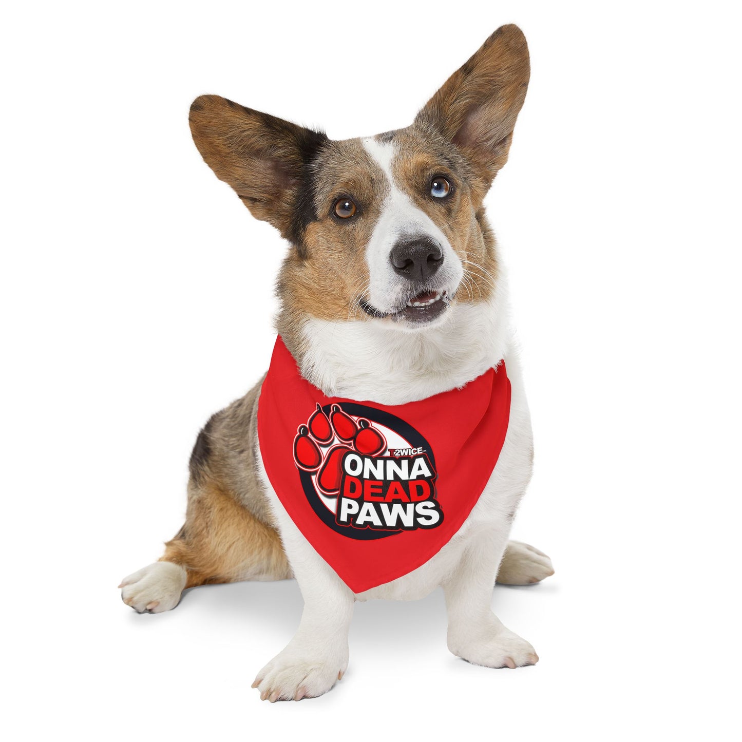 Dead Paws All Red Pet Bandana Collar