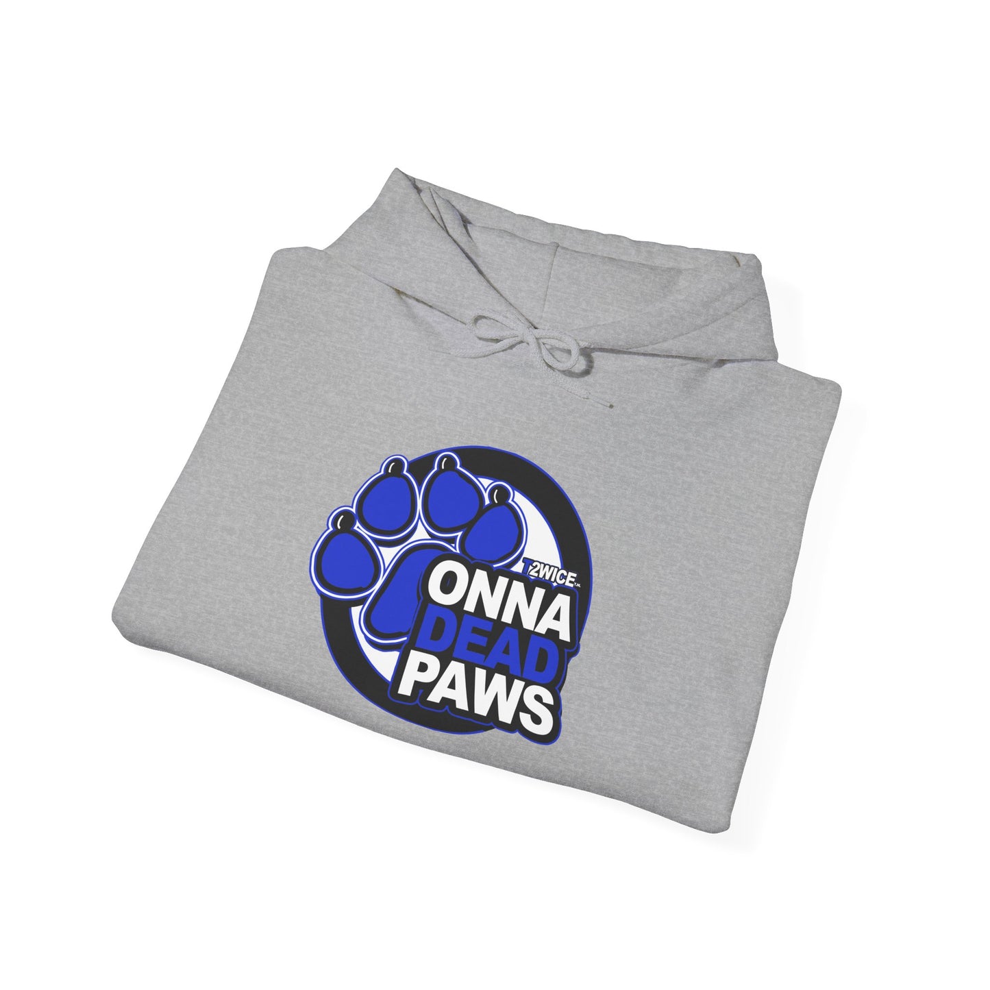 Classic Dead Paws Blue Logo  Hooded Sweatshirt