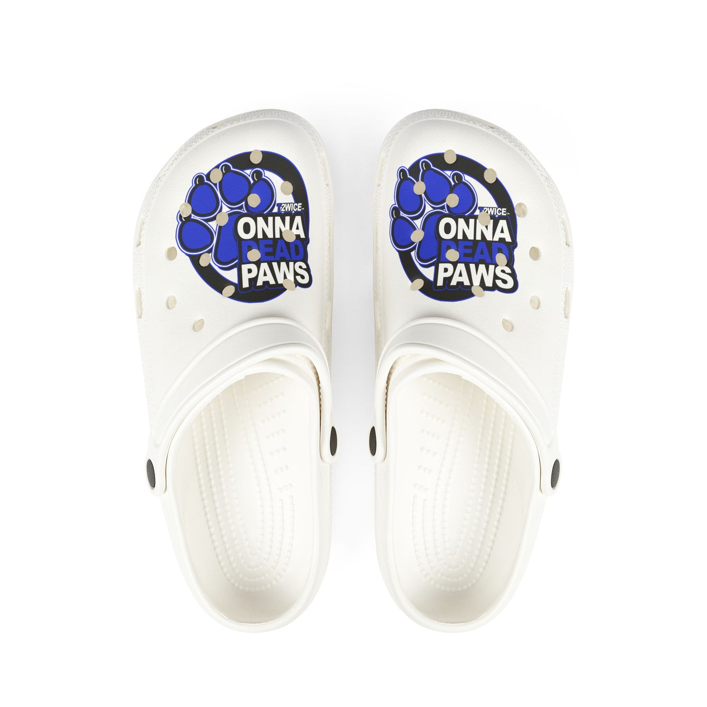 Dead Paws Blue logo croks in white