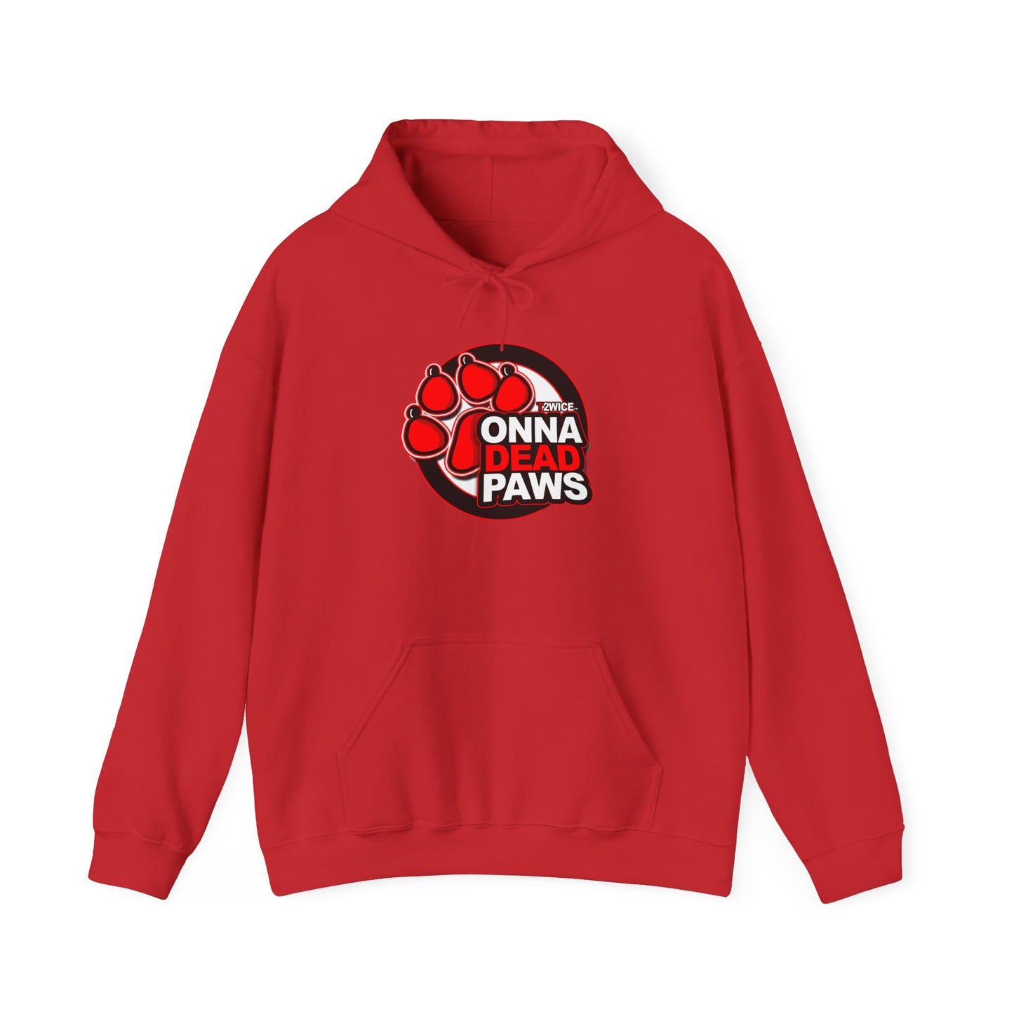 Classic Dead Paws Red Logo  Hooded Sweatshirt