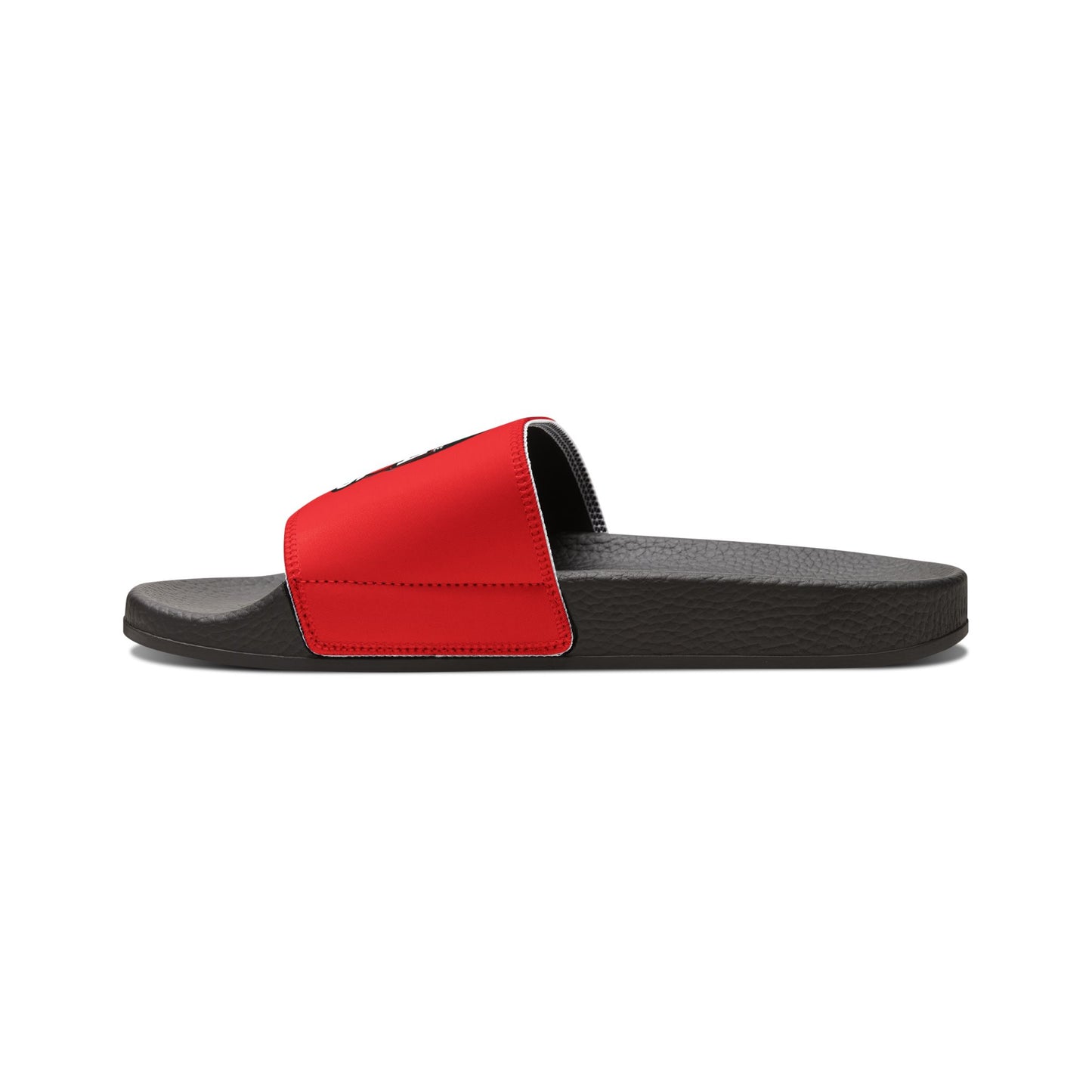 Classic Red and Black Dead Paws Red logo Strap Slides