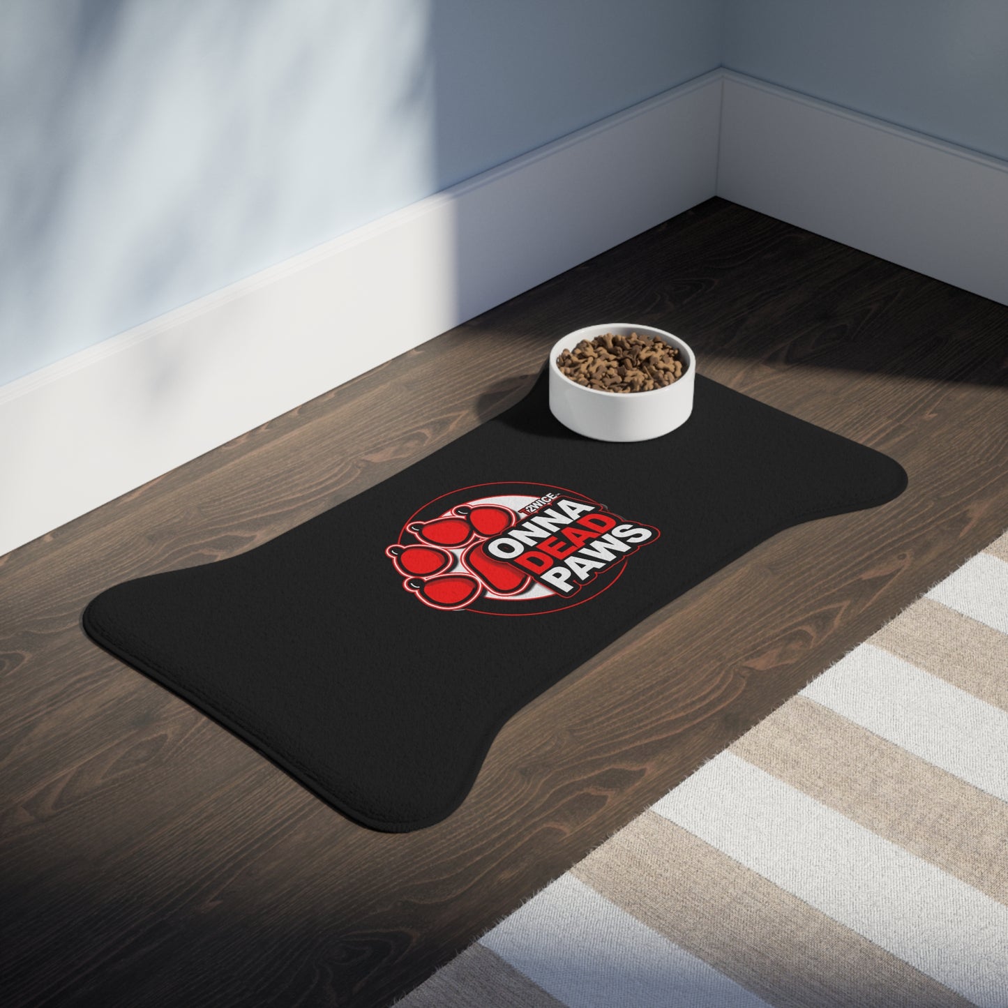 Dead Paws Black and Red Pet Feeding Mats