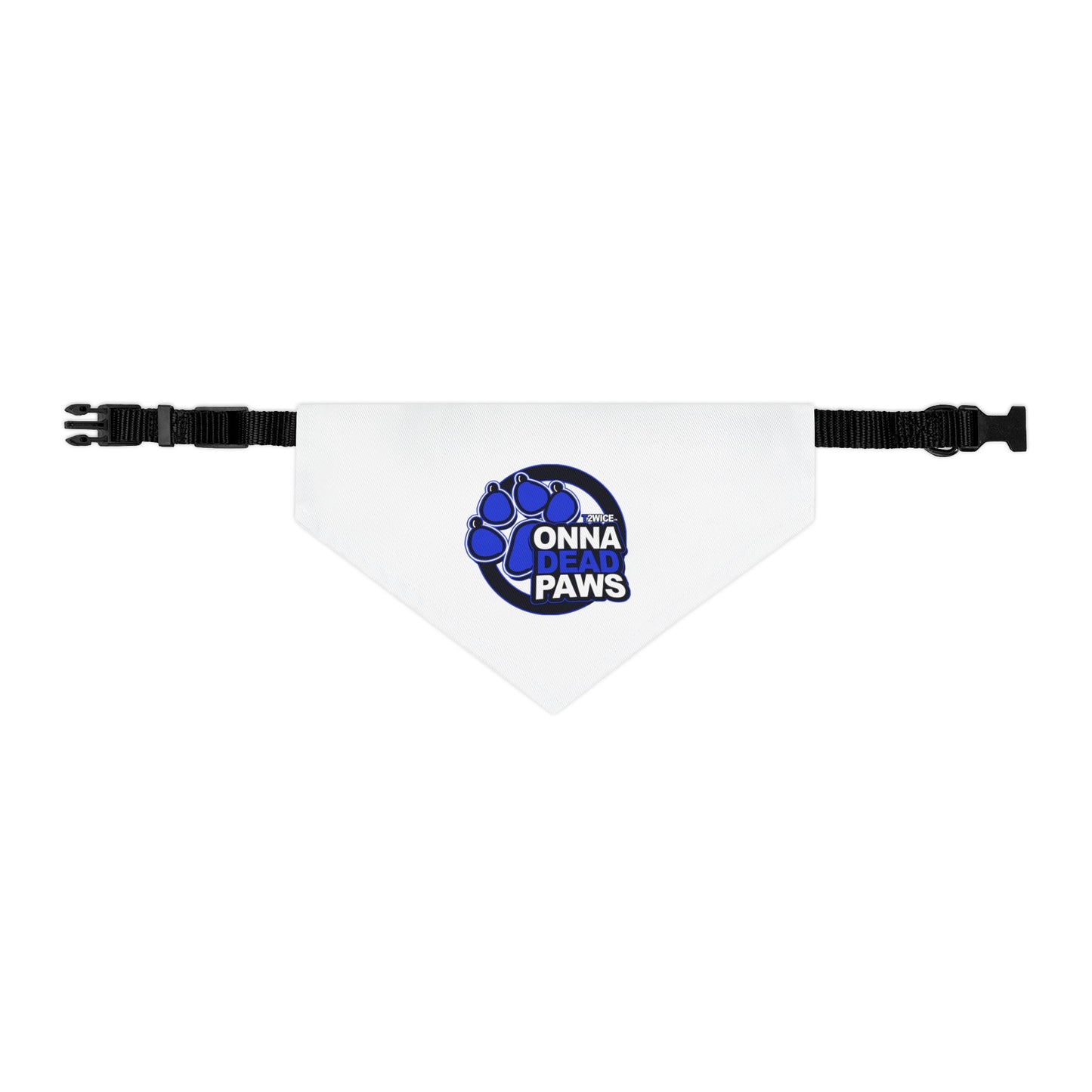 Dead Paws White and Blur Pet Bandana Collar