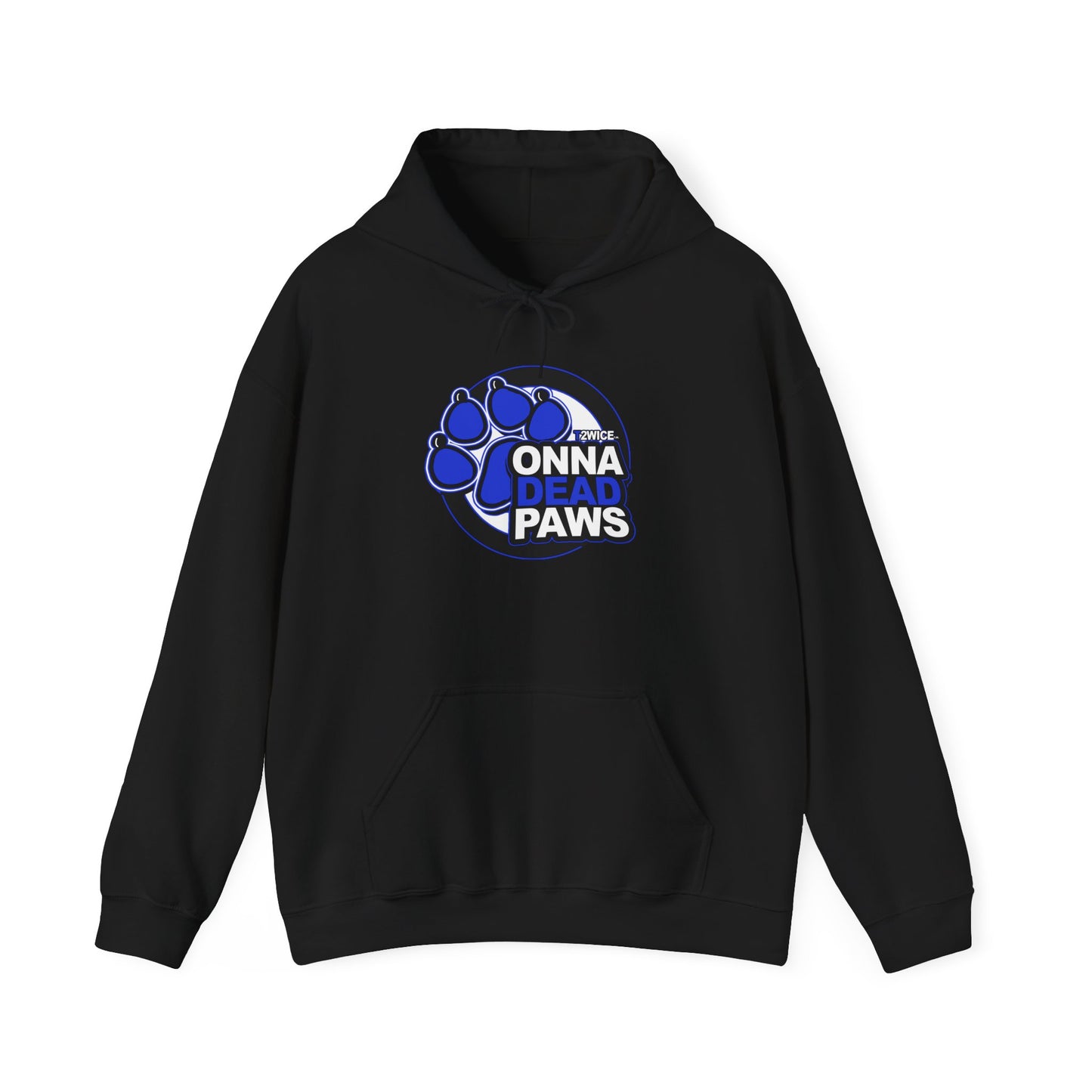 Classic Dead Paws Blue Logo  Hooded Sweatshirt