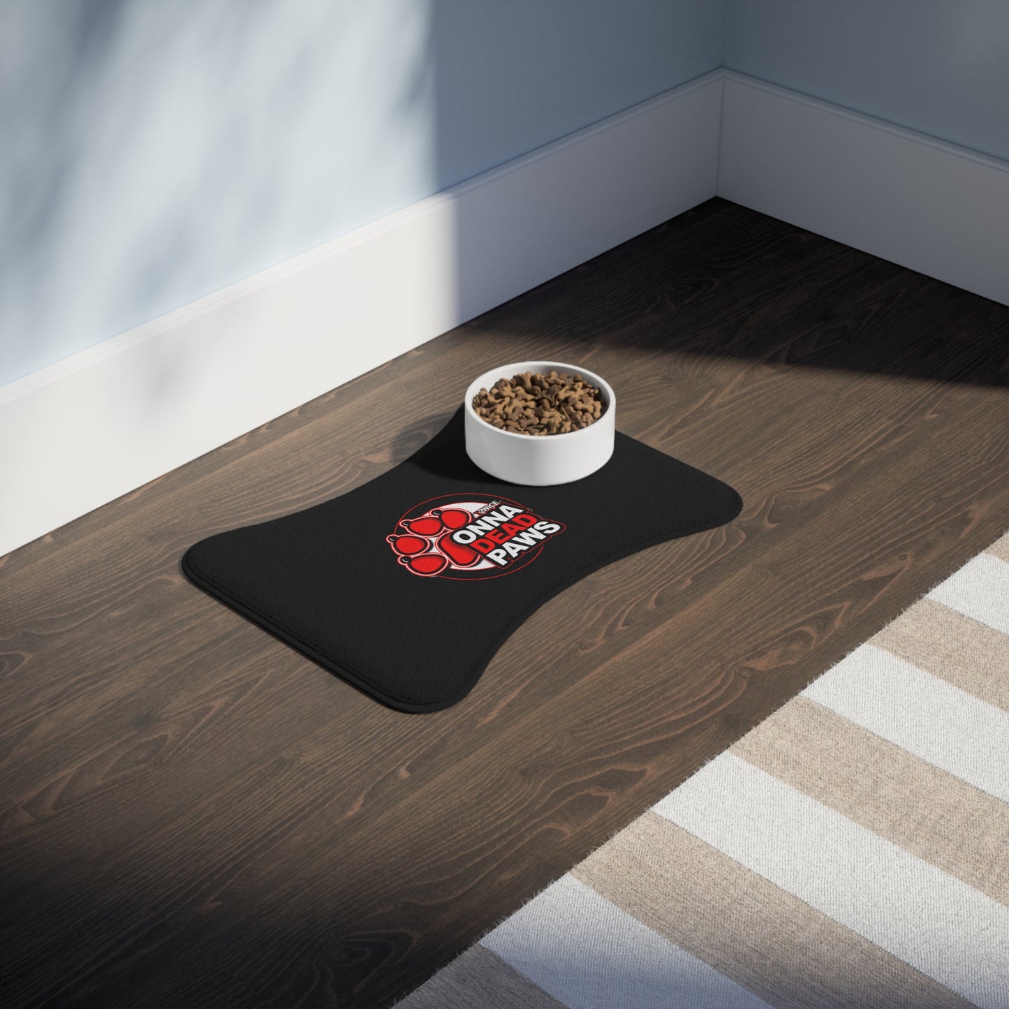 Dead Paws Black and Red Pet Feeding Mats