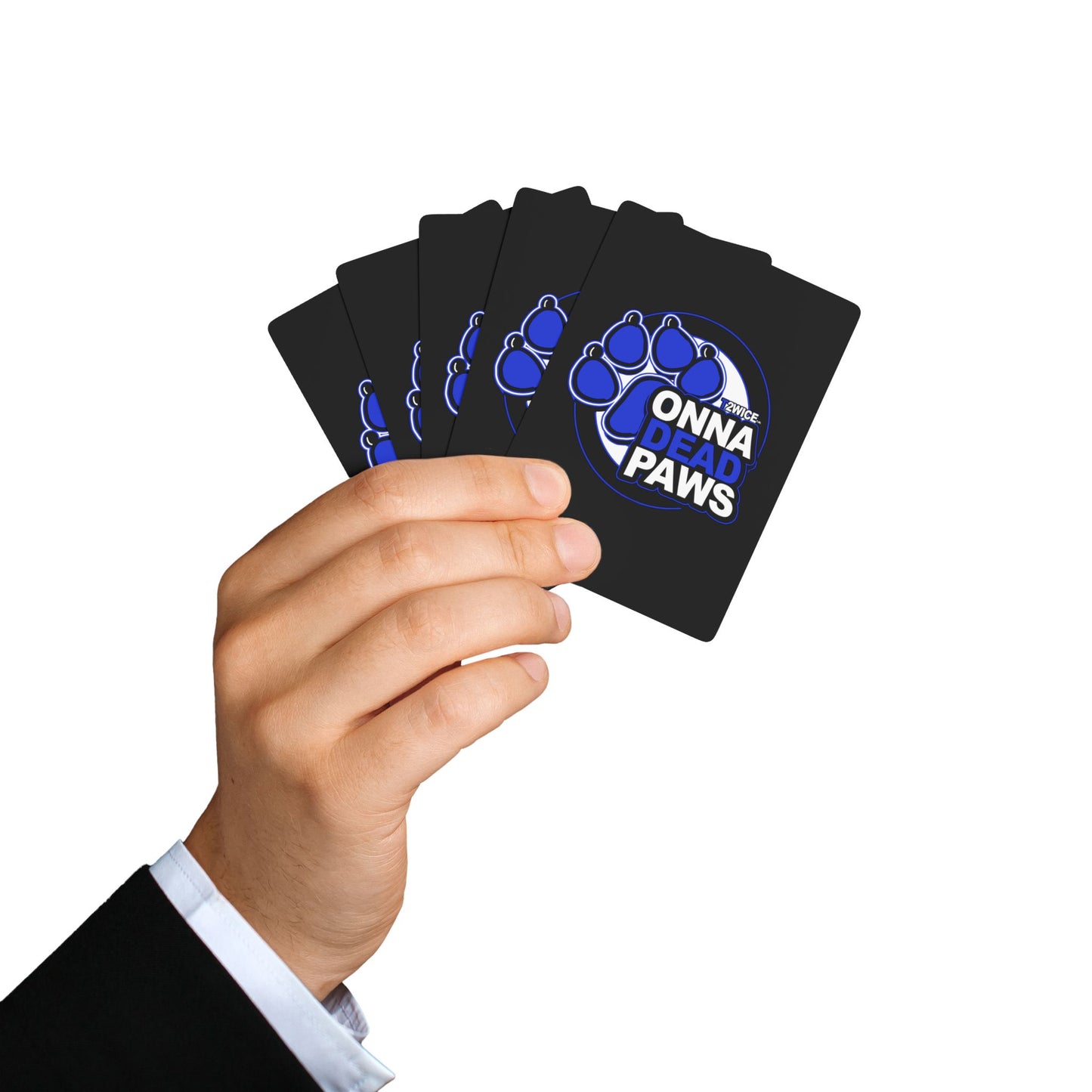 Onna Dead Paws Black and Blue  Playing Cards