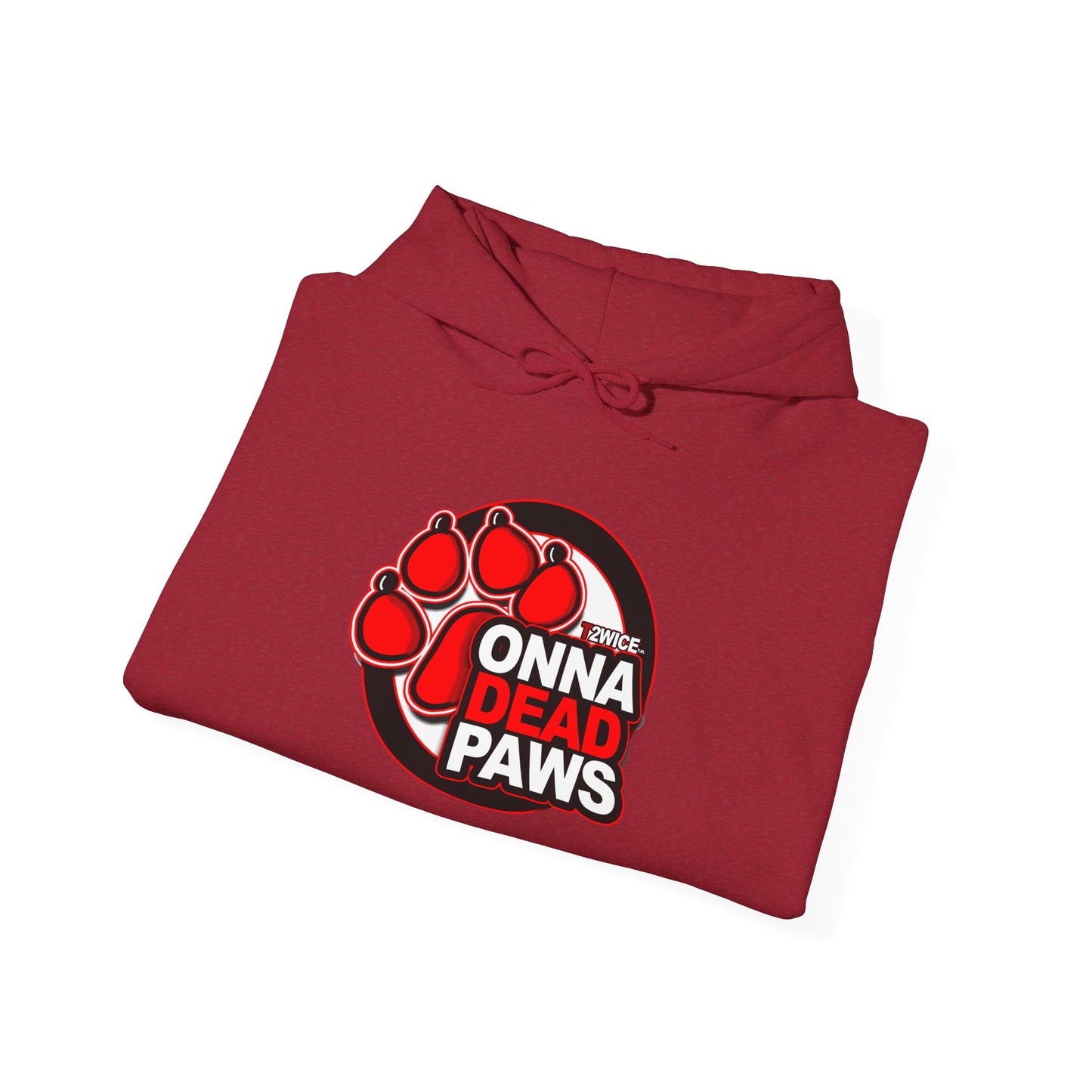 Classic Dead Paws Red Logo  Hooded Sweatshirt