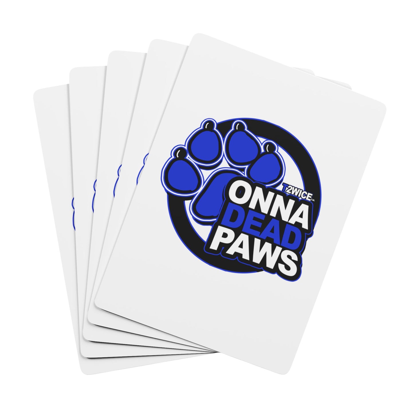 Onna Dead Paws White and Blue  Playing Cards