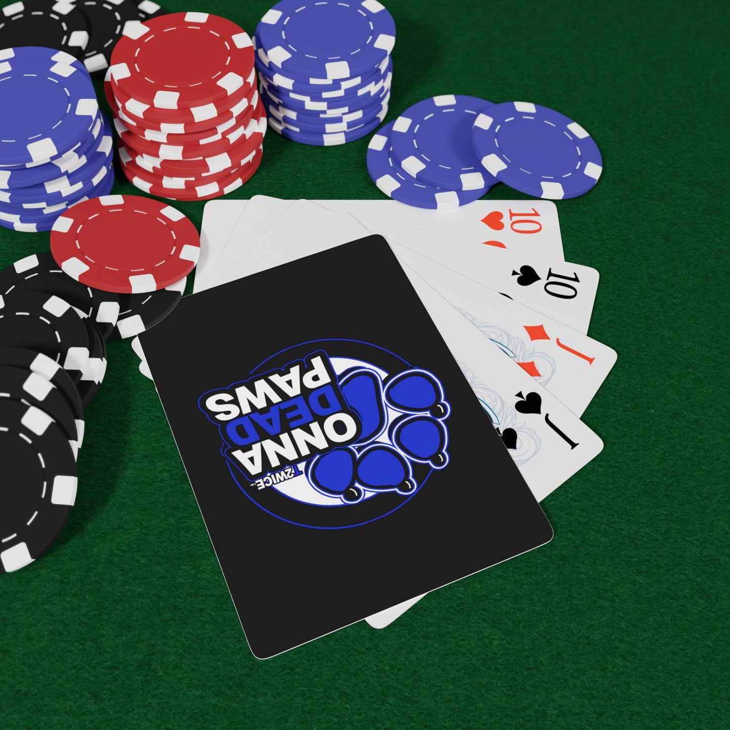 Onna Dead Paws Black and Blue  Playing Cards