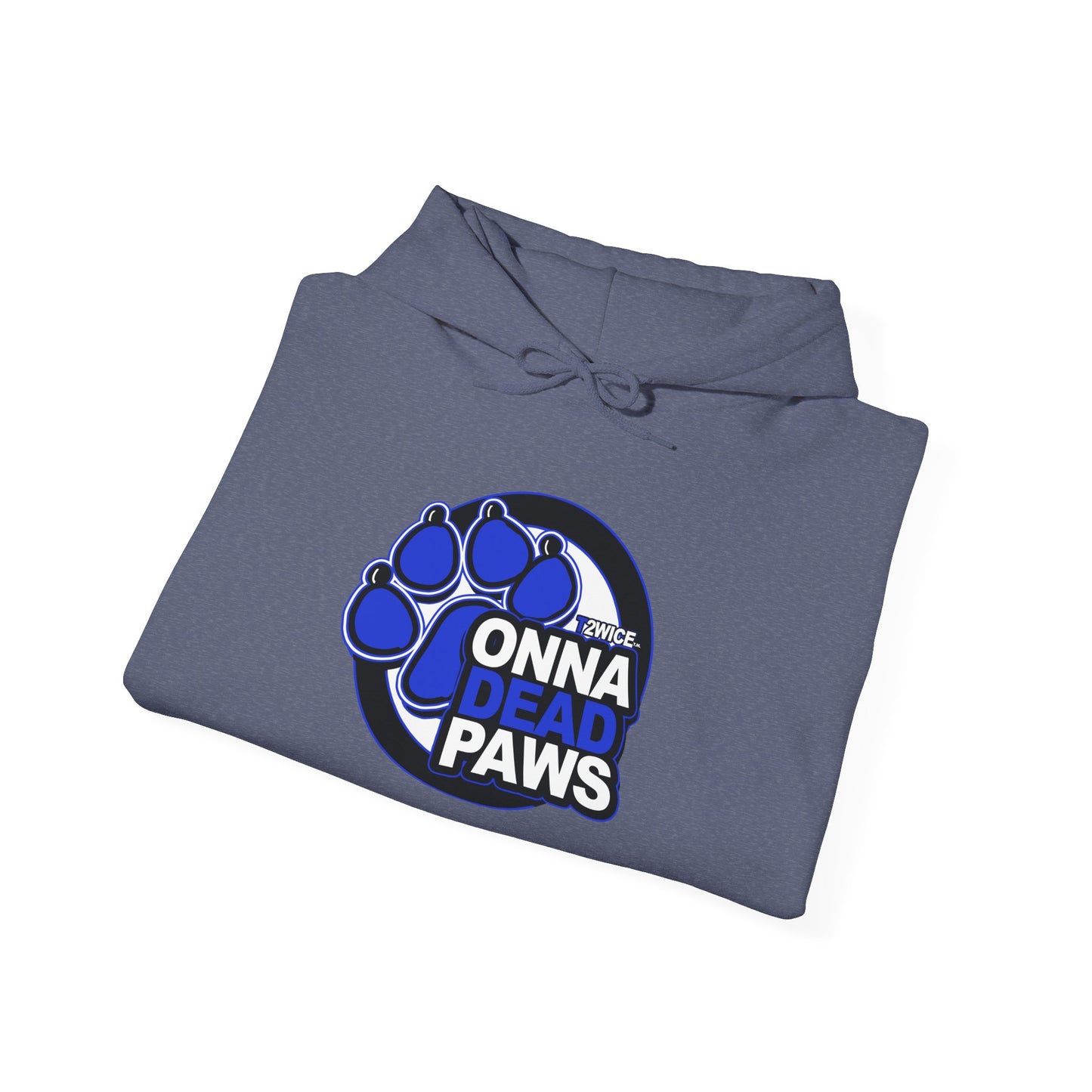 Classic Dead Paws Blue Logo  Hooded Sweatshirt