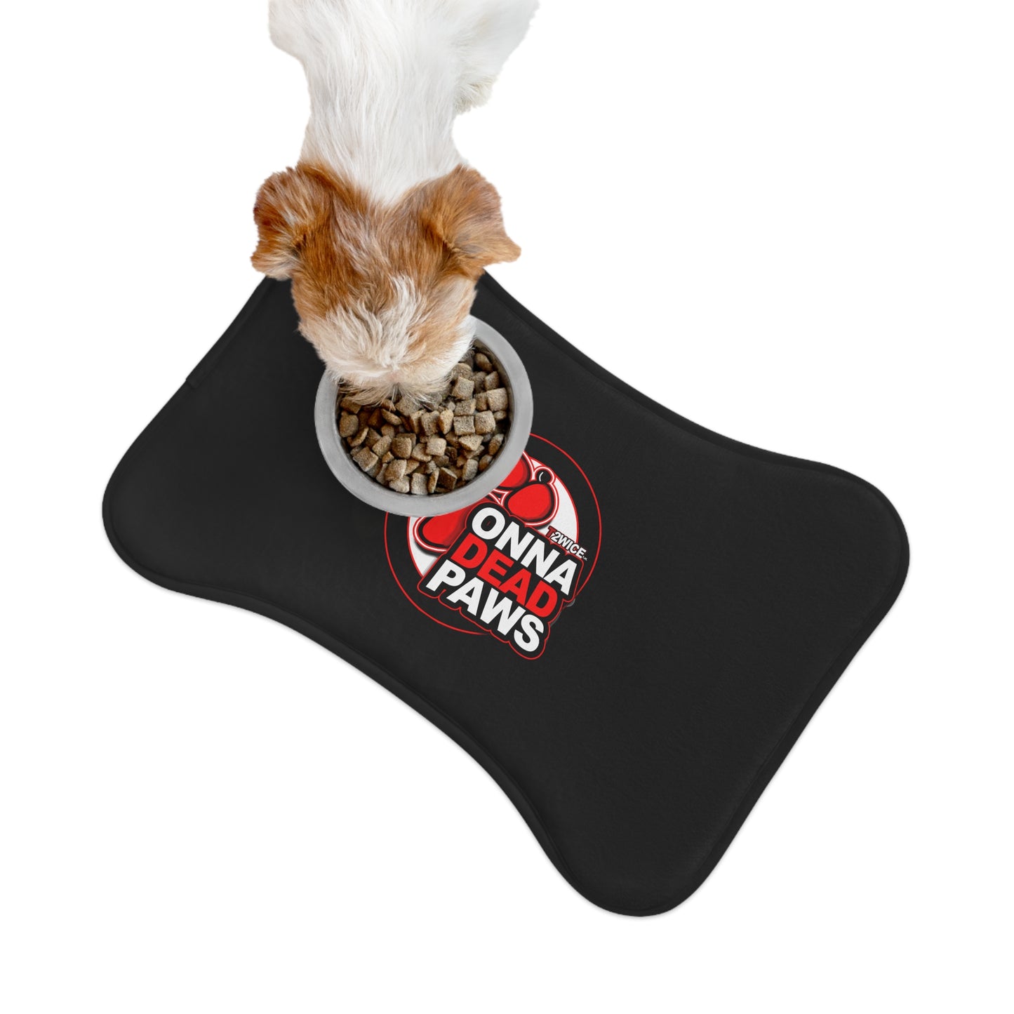 Dead Paws Black and Red Pet Feeding Mats