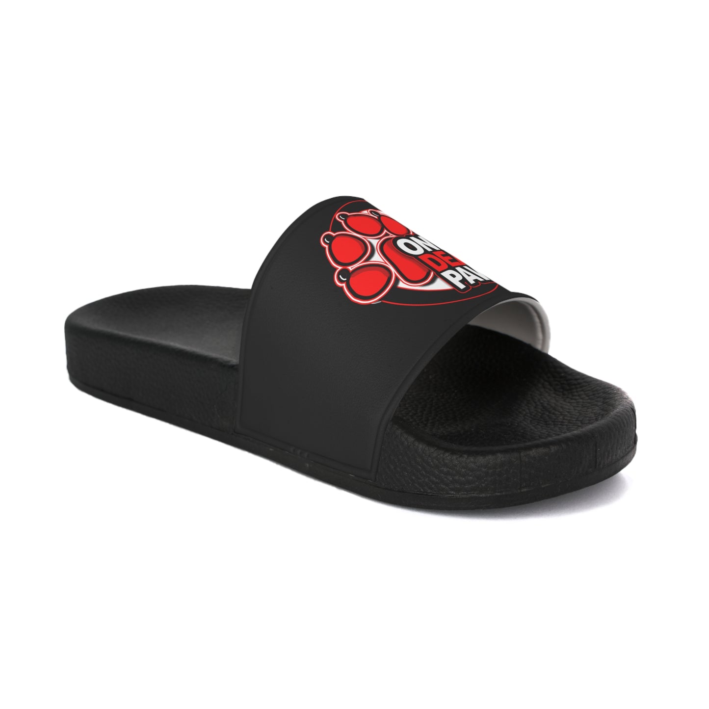 Classic Dead Paws Red logo Slides All Black