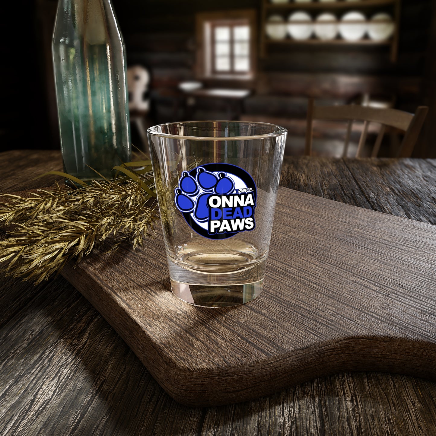 Onna Dead Paws Shot Glass in Blue