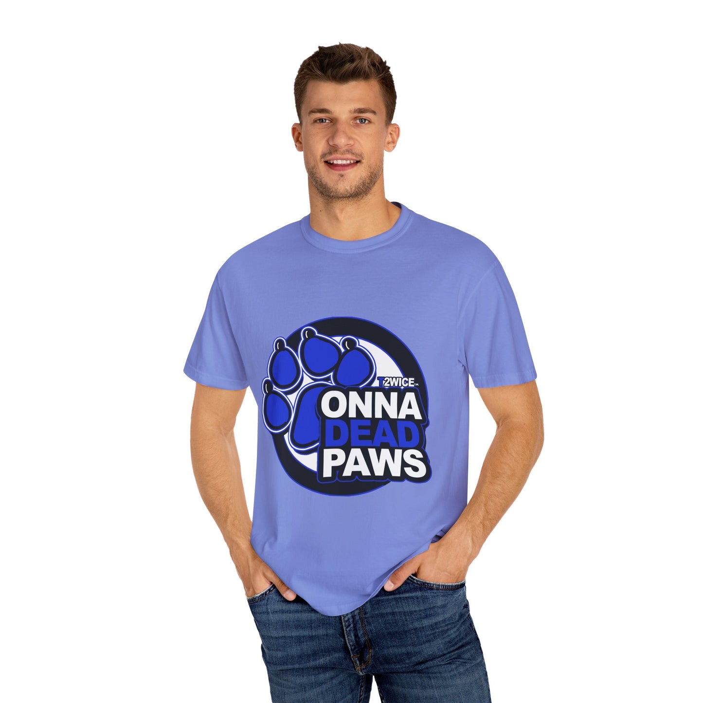 Classic Dead Paws Blue logo T-shirt