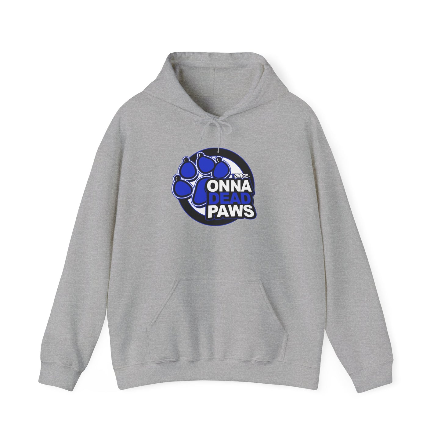 Classic Dead Paws Blue Logo  Hooded Sweatshirt