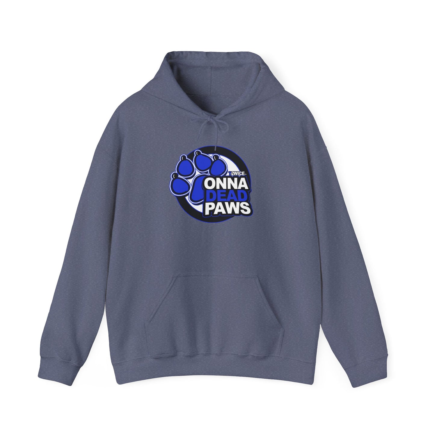 Classic Dead Paws Blue Logo  Hooded Sweatshirt