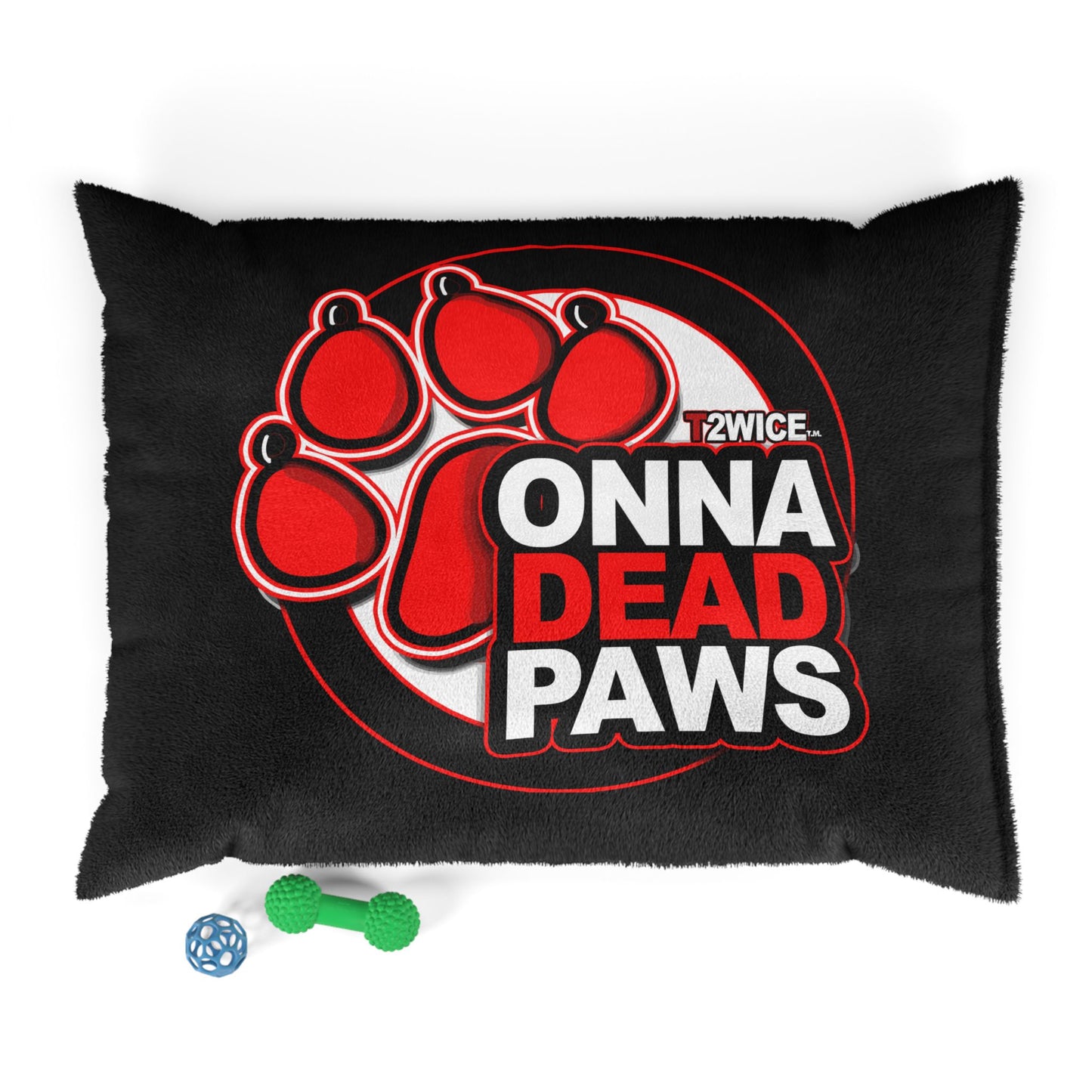 Onna Dead Paws Red and Black Pet Bed