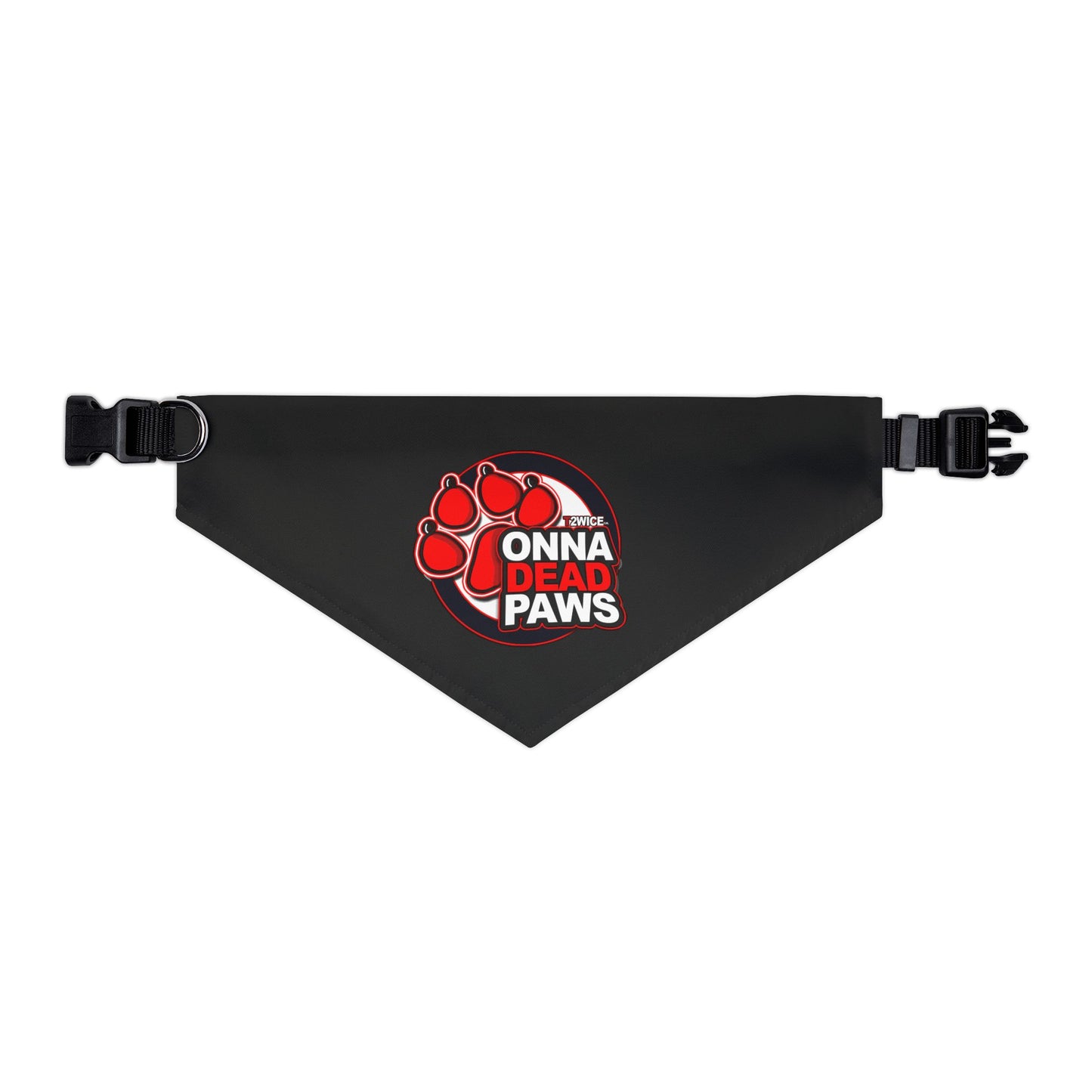 Dead Paws Black and Red Pet Bandana Collar