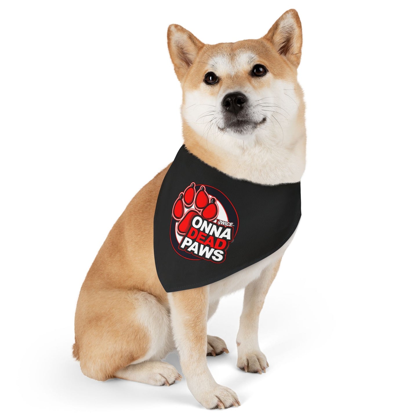 Dead Paws Black and Red Pet Bandana Collar