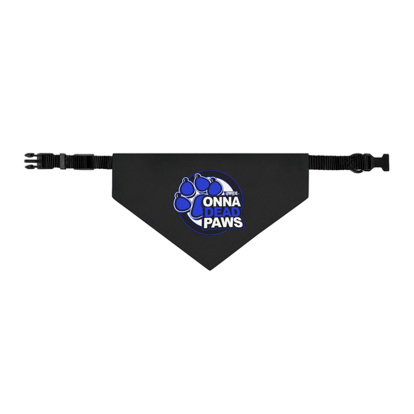 Dead Paws Black and Blue Pet Bandana Collar