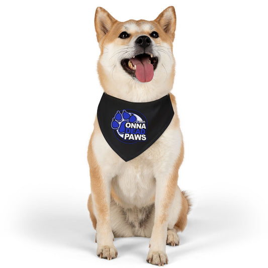 Dead Paws Black and Blue Pet Bandana Collar