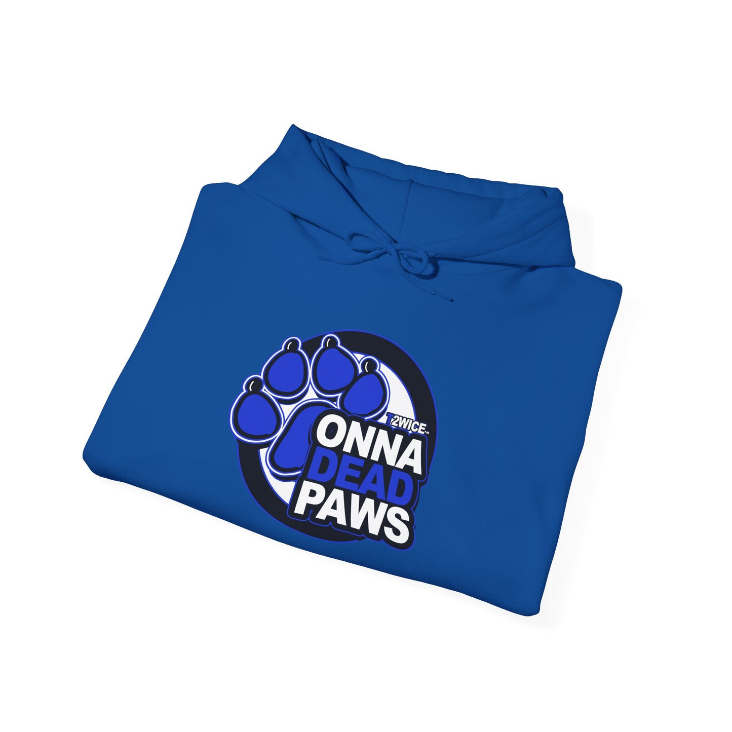 Classic Dead Paws Blue Logo  Hooded Sweatshirt