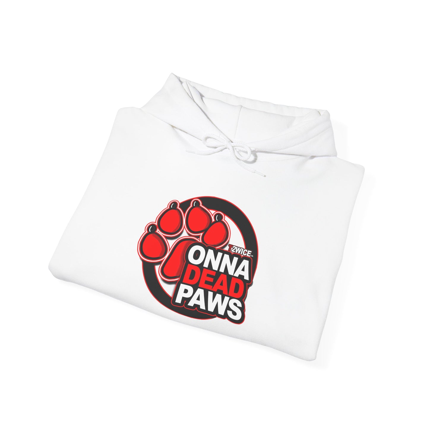 Classic Dead Paws Red Logo  Hooded Sweatshirt